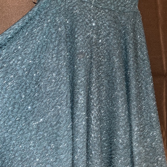 sparkly dark green mini adjustable strapped dress - Picture 3 of 5